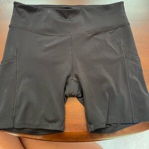 Black athletic bike shorts